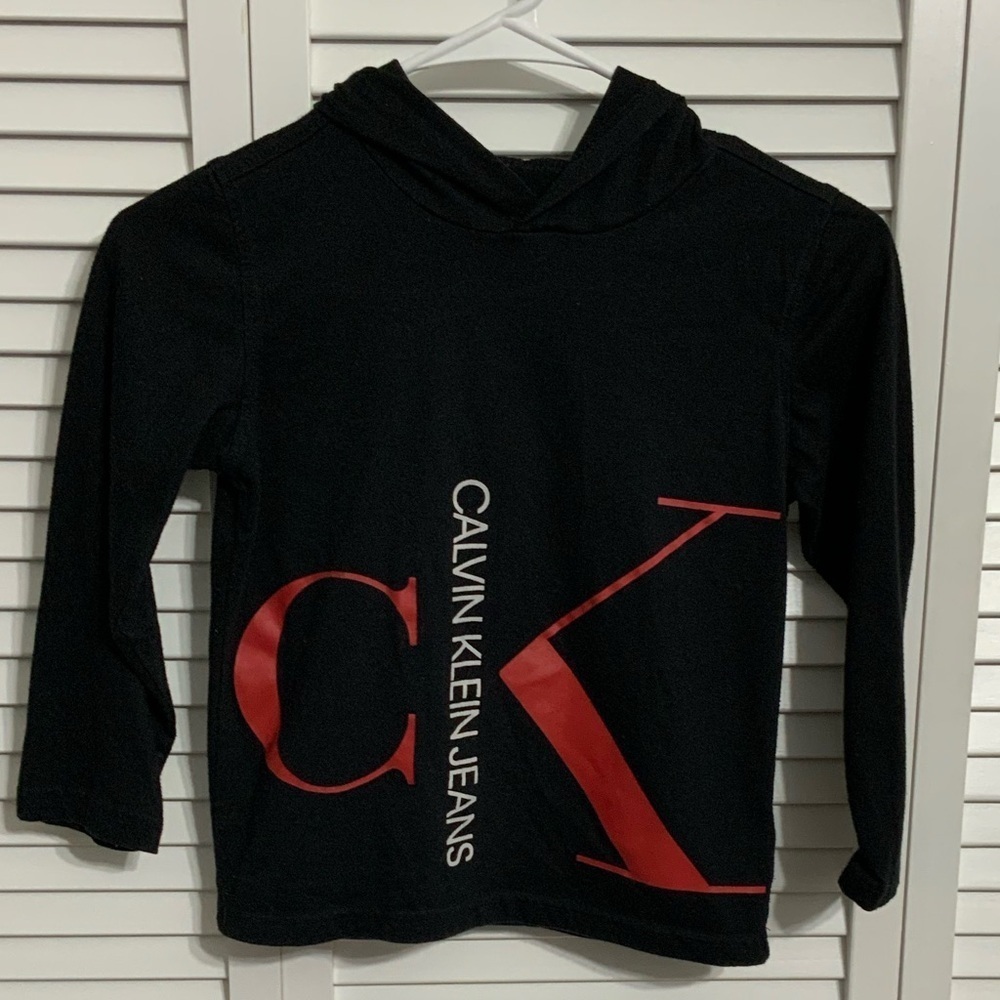 CK Calvin Klein Jeans Long Sleeve Hood Shirt Size 6